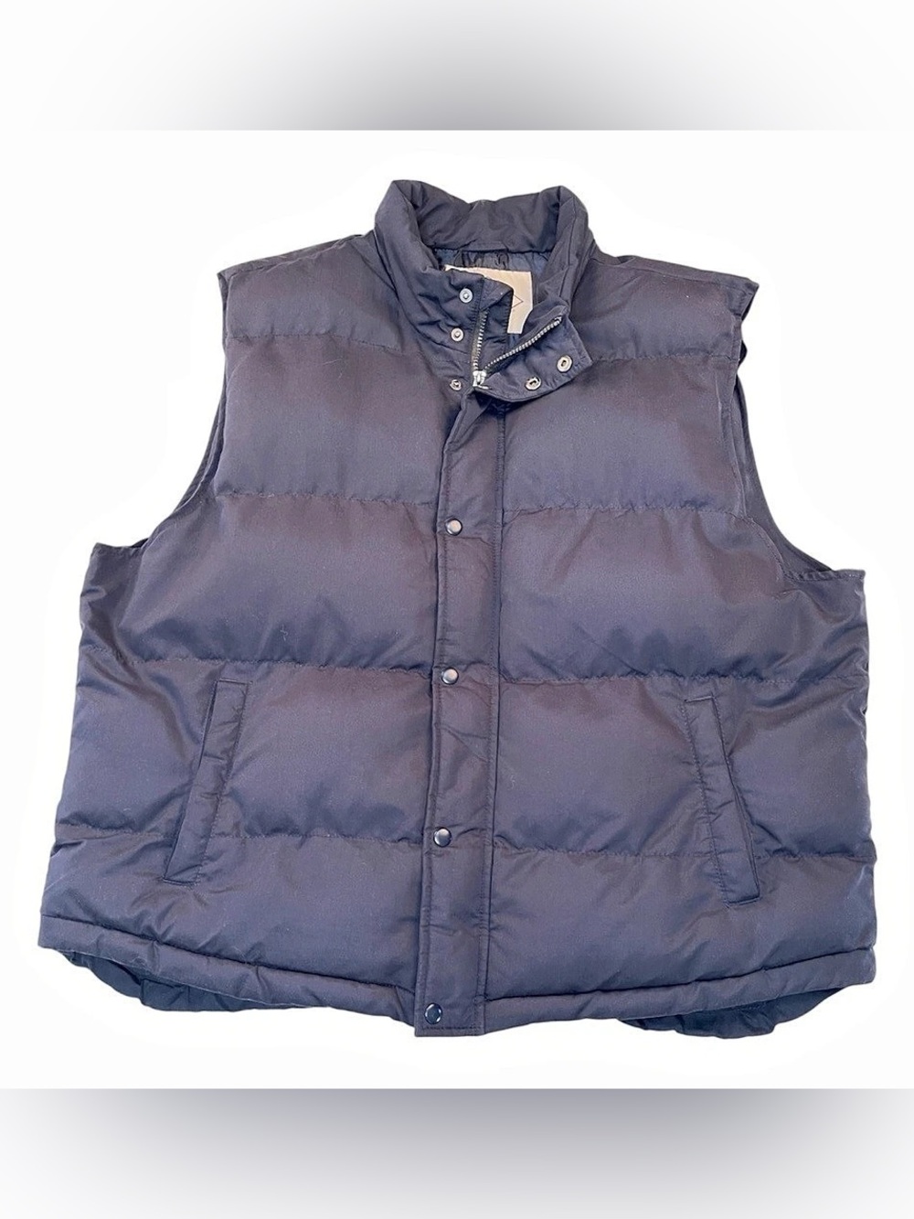 Vintage St Johns Bay Puffer Vest Navy Blue Snap Button Men’s size XXL